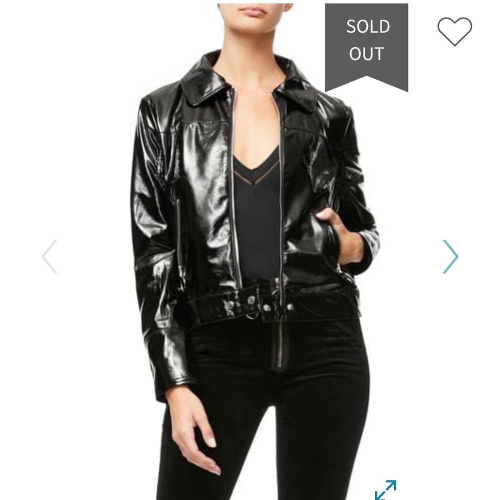 Good American Patent Biker Jacker NWT